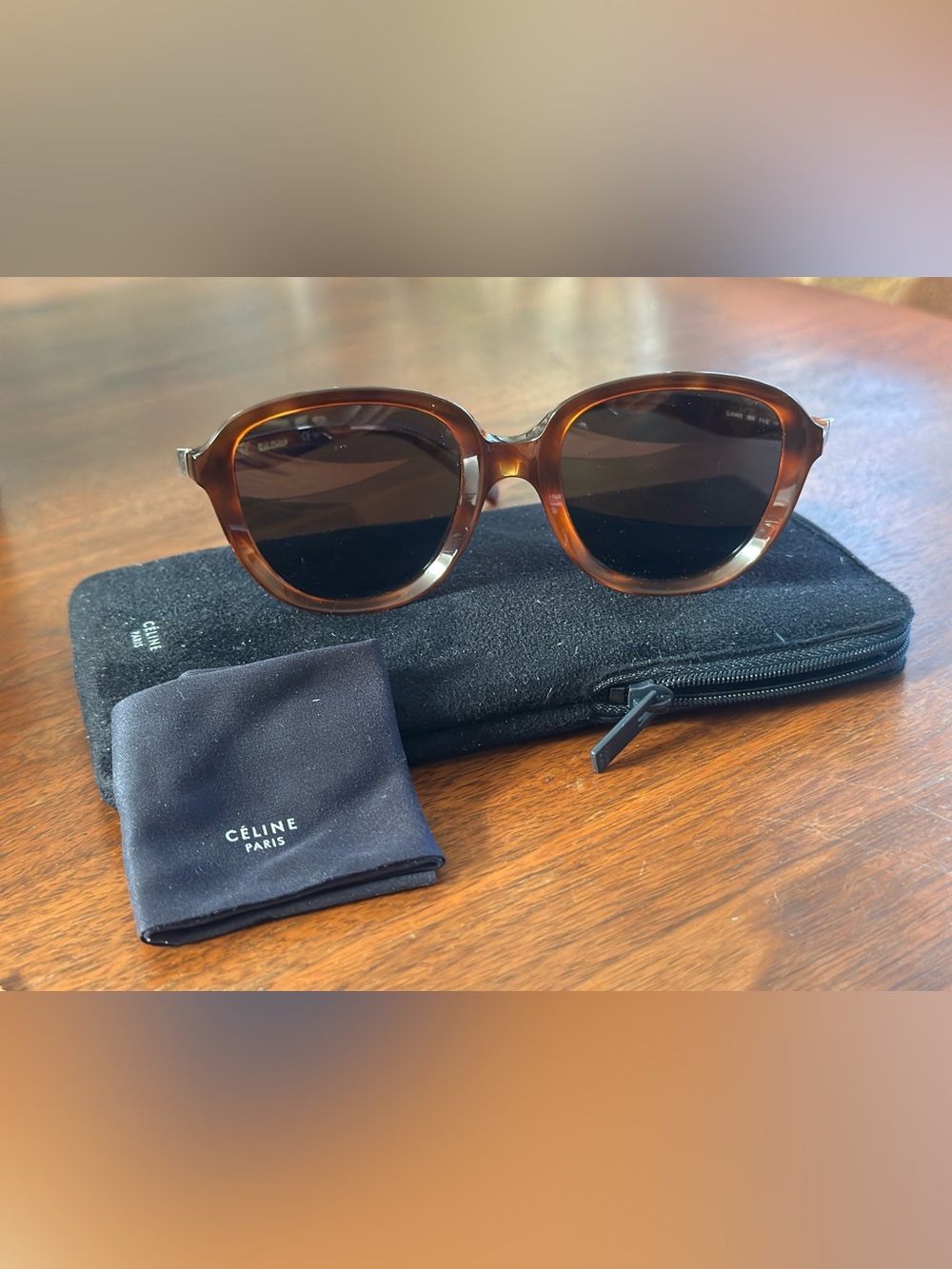 Celine Tortoiseshell Brown Round Sunglasses